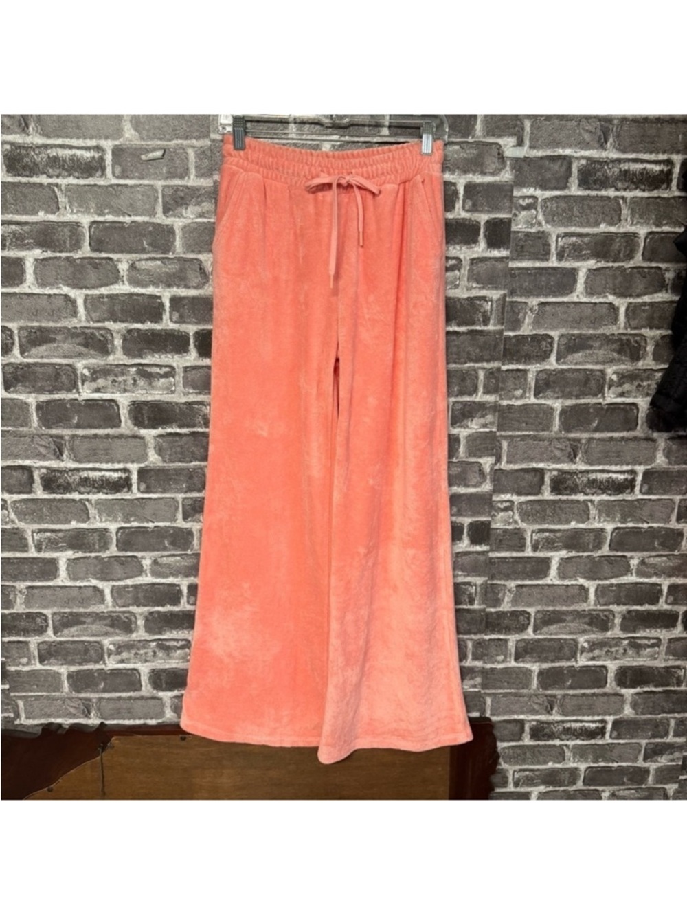 Beyond yoga terry cloth pants peach